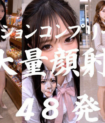 AI顔射同好会❤大量顔射マン、ショッピングモール縛りの射精ミッション27人＋おまけ21人、ミッションクリアを目標に大量顔射するオムニバス【4K超画質縦動画】 】Facial Compilation｜評価5.00